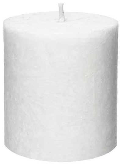Small white pillar candle