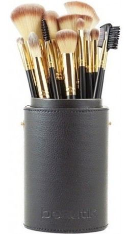 Case 18 Brushes Set Cylinder Black
