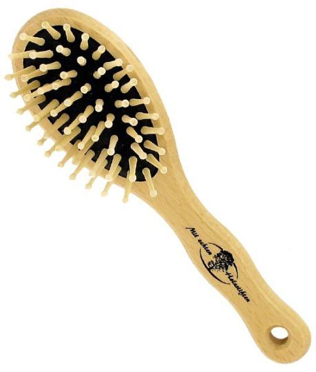 Hairbrush with Rounded Wooden Spikes