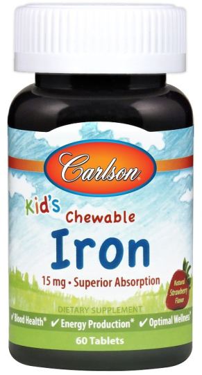 Strawberry Iron for Children 15 mg 30 Chewable Tablets