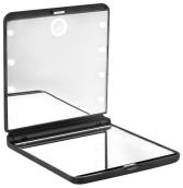 Folding Double Mirror with Led Light #Black