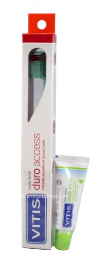 Vitis Access Pack Adult Hard Toothbrush + Apple 15 Ml